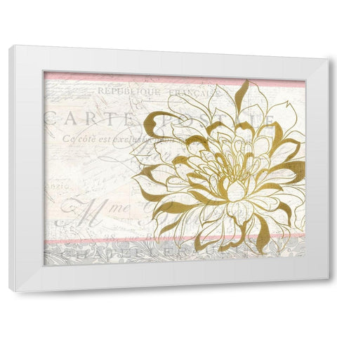 Pink and Gold Bloom 1 White Modern Wood Framed Art Print by Kimberly, Allen