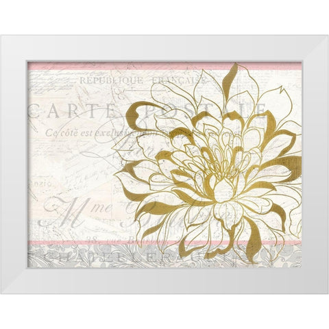 Pink and Gold Bloom 1 White Modern Wood Framed Art Print by Kimberly, Allen