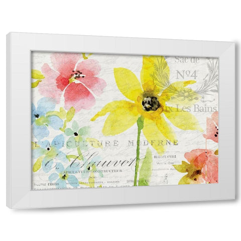 Spring Blooms 1 White Modern Wood Framed Art Print by Kimberly, Allen