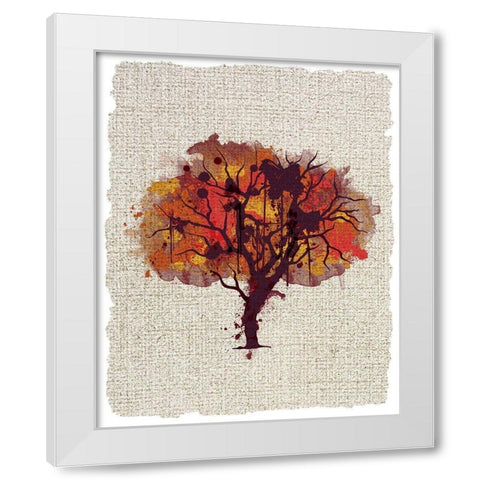 Splatter Trees 1 White Modern Wood Framed Art Print by Kimberly, Allen