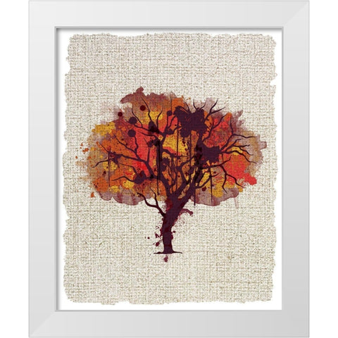 Splatter Trees 1 White Modern Wood Framed Art Print by Kimberly, Allen