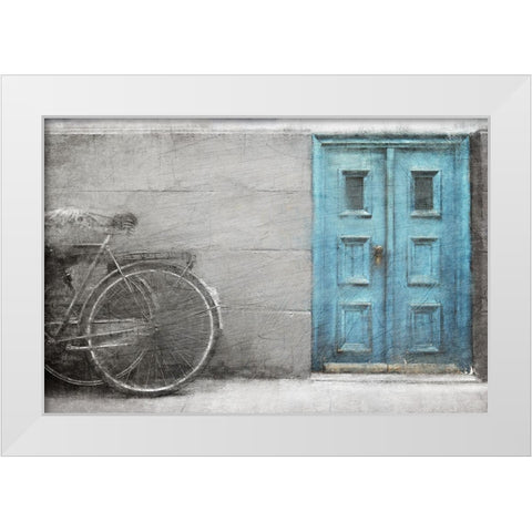 Teal Doorway White Modern Wood Framed Art Print by Allen, Kimberly