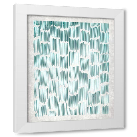 Teal Crosshatched 2 White Modern Wood Framed Art Print by Allen, Kimberly