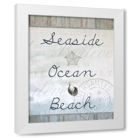 Seaside C White Modern Wood Framed Art Print by Kimberly, Allen