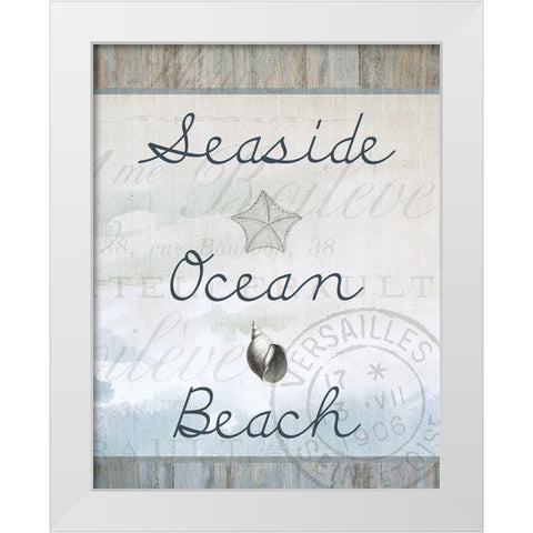 Seaside C White Modern Wood Framed Art Print by Kimberly, Allen