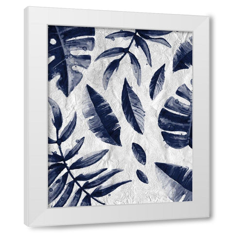 Tropic Indigo Leaves 1 White Modern Wood Framed Art Print by Allen, Kimberly