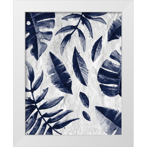 Tropic Indigo Leaves 1 White Modern Wood Framed Art Print by Allen, Kimberly