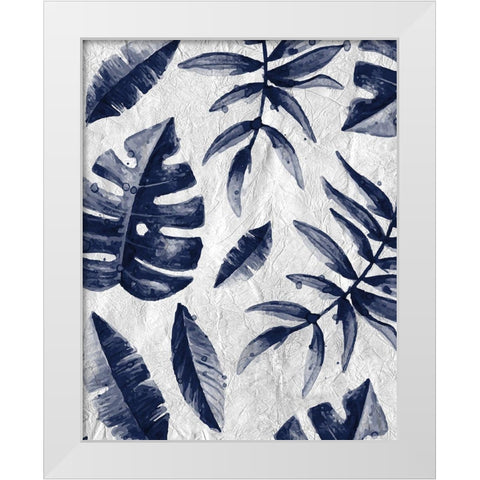 Tropic Indigo Leaves 2 White Modern Wood Framed Art Print by Allen, Kimberly