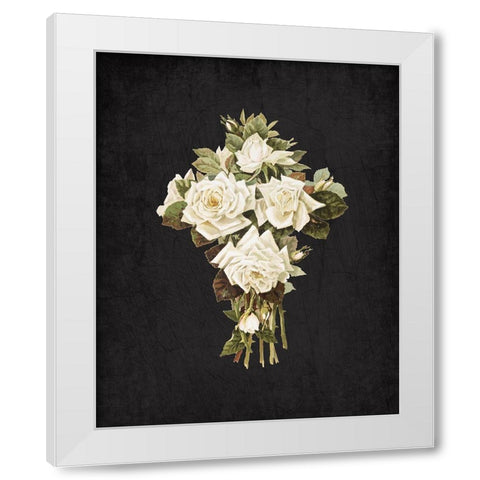 Roses on Black 3 White Modern Wood Framed Art Print by Kimberly, Allen