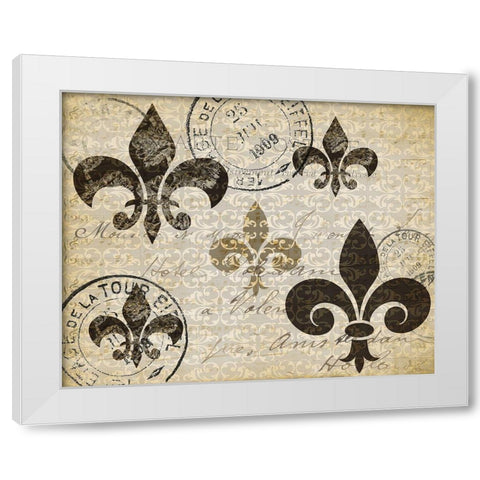 Postcard Fleur White Modern Wood Framed Art Print by Kimberly, Allen