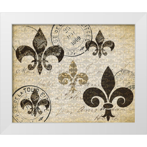 Postcard Fleur White Modern Wood Framed Art Print by Kimberly, Allen