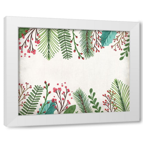 Holly Christmas White Modern Wood Framed Art Print by Kimberly, Allen