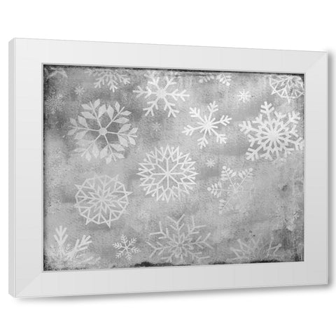 Snowflake Day White Modern Wood Framed Art Print by Kimberly, Allen