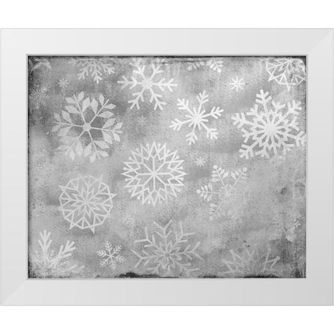 Snowflake Day White Modern Wood Framed Art Print by Kimberly, Allen
