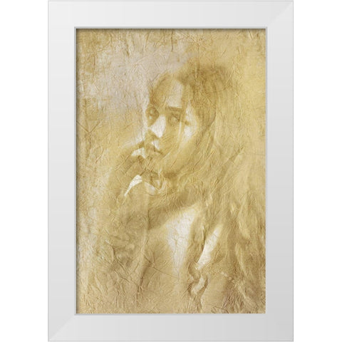 Shaded Gold White Modern Wood Framed Art Print by Kimberly, Allen