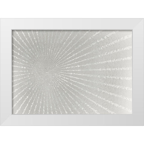 Silver Burst White Modern Wood Framed Art Print by Kimberly, Allen