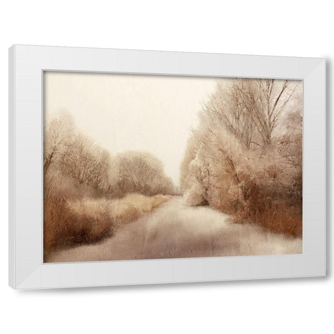 Taupe Sunset White Modern Wood Framed Art Print by Kimberly, Allen