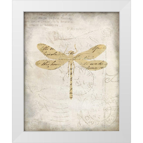 Dragonfly Letters 1 White Modern Wood Framed Art Print by Kimberly, Allen