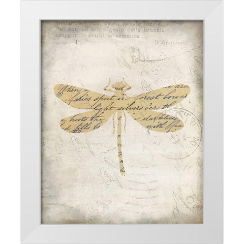 Dragonfly Letters 2 White Modern Wood Framed Art Print by Kimberly, Allen