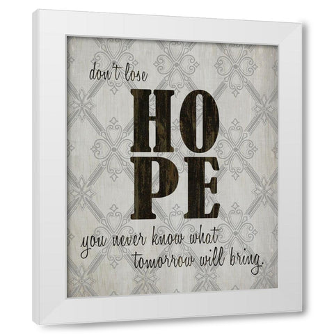 HOPE White Modern Wood Framed Art Print by Kimberly, Allen