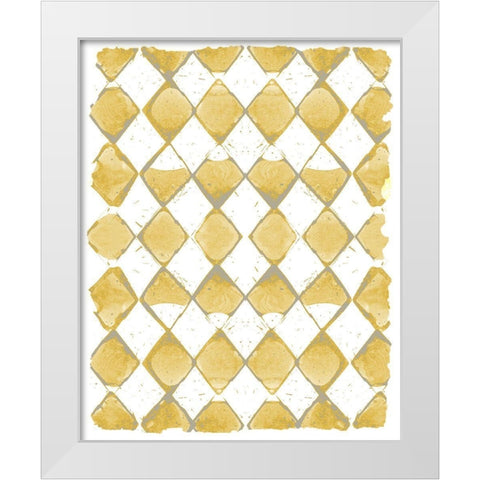 Painted Pattern Mustard 2 White Modern Wood Framed Art Print by Kimberly, Allen