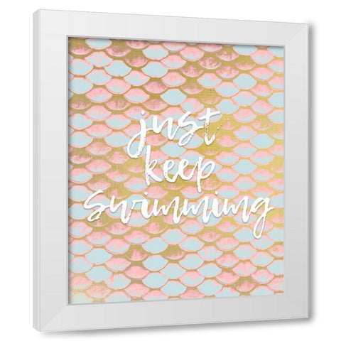 Be a Mermaid 3 v2 White Modern Wood Framed Art Print by Kimberly, Allen