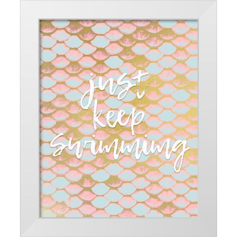 Be a Mermaid 3 v2 White Modern Wood Framed Art Print by Kimberly, Allen