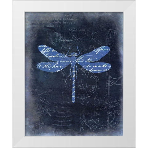 Dragonfly Blue 1 White Modern Wood Framed Art Print by Allen, Kimberly