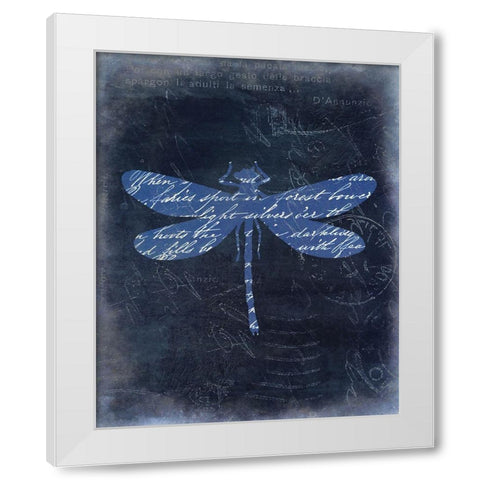Dragonfly Blue 2 White Modern Wood Framed Art Print by Allen, Kimberly