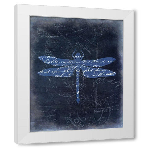 Dragonfly Blue 3 White Modern Wood Framed Art Print by Allen, Kimberly