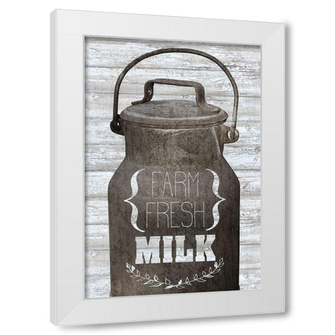 Farm Fresh Milk  White Modern Wood Framed Art Print by Kimberly, Allen