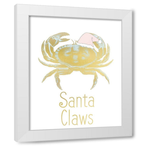 Santa Claws White Modern Wood Framed Art Print by Kimberly, Allen