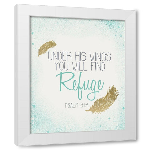 Under his Wings White Modern Wood Framed Art Print by Kimberly, Allen