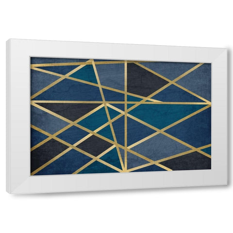 Gold and Blue Maze White Modern Wood Framed Art Print by Allen, Kimberly