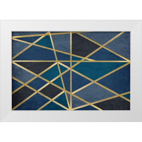 Gold and Blue Maze White Modern Wood Framed Art Print by Allen, Kimberly