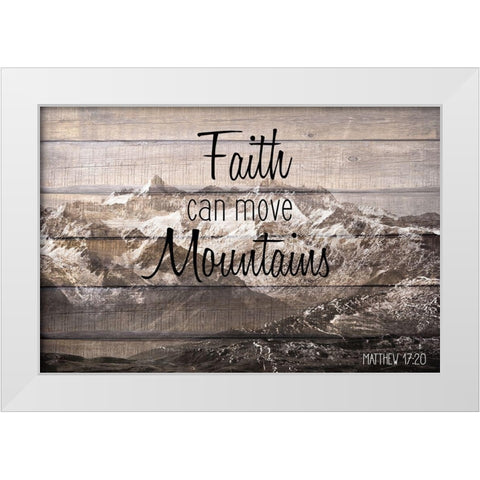 Move Mountains White Modern Wood Framed Art Print by Kimberly, Allen