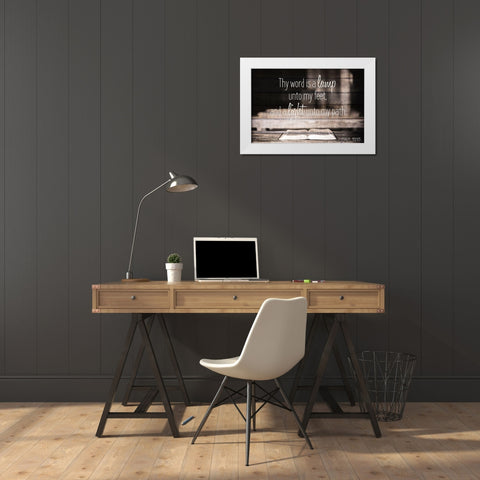 Thy Word White Modern Wood Framed Art Print by Kimberly, Allen