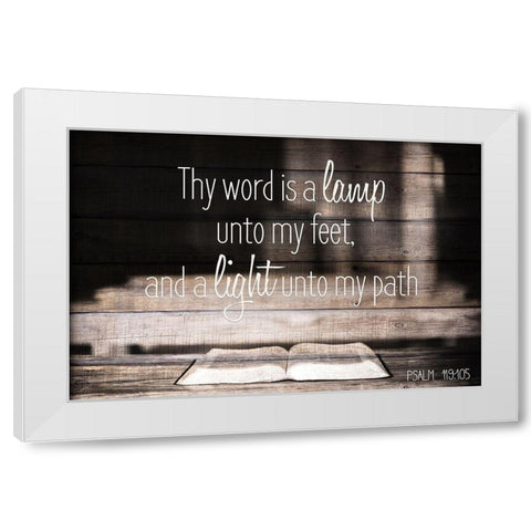 Thy Word White Modern Wood Framed Art Print by Kimberly, Allen