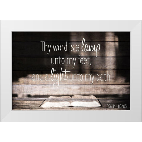 Thy Word White Modern Wood Framed Art Print by Kimberly, Allen