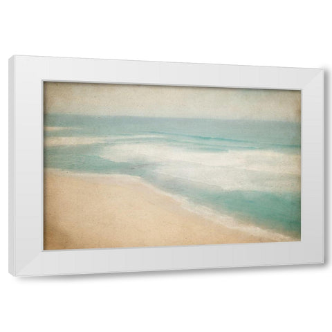 Walk on the Beach White Modern Wood Framed Art Print by Kimberly, Allen