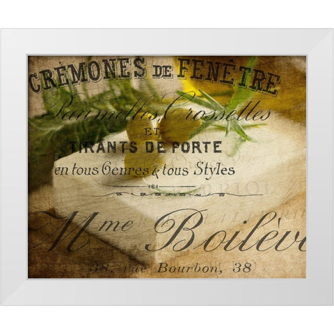Olive and Cheese White Modern Wood Framed Art Print by Kimberly, Allen
