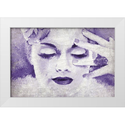 Violet Serenity White Modern Wood Framed Art Print by Kimberly, Allen