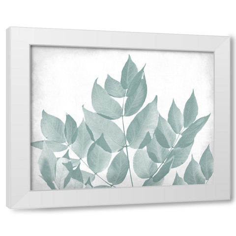 Antiqued Leaves 1 White Modern Wood Framed Art Print by Kimberly, Allen