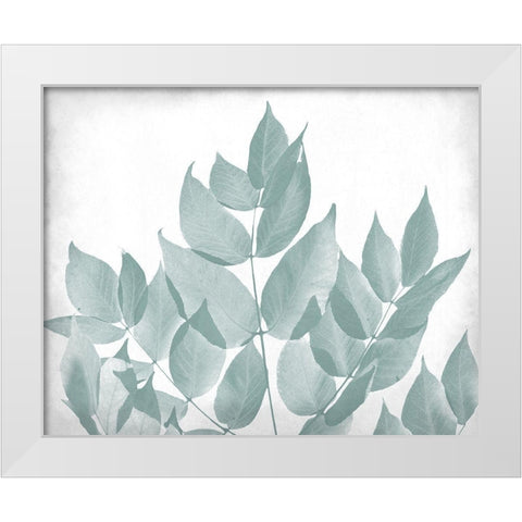 Antiqued Leaves 1 White Modern Wood Framed Art Print by Kimberly, Allen