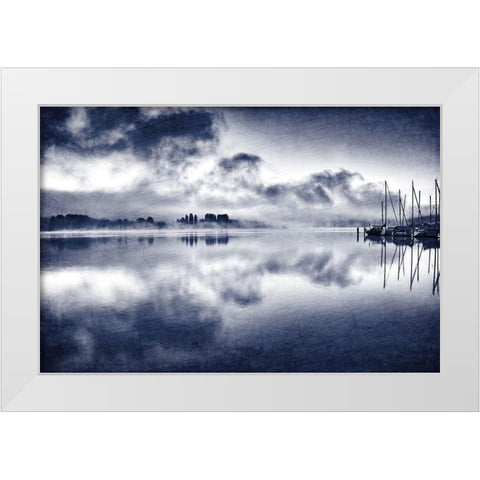 Indigo Sunset White Modern Wood Framed Art Print by Allen, Kimberly