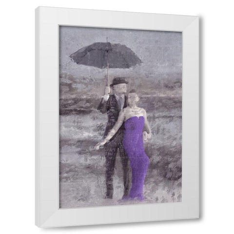 A Dance on the Beach White Modern Wood Framed Art Print by Kimberly, Allen