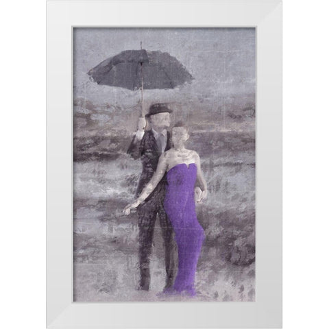 A Dance on the Beach White Modern Wood Framed Art Print by Kimberly, Allen