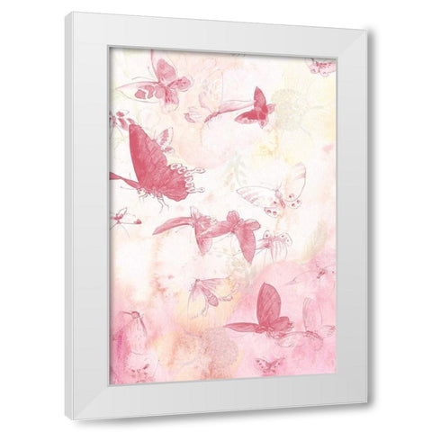Butterflies Panel 2 White Modern Wood Framed Art Print by Kimberly, Allen