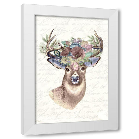 Floral Headband White Modern Wood Framed Art Print by Kimberly, Allen
