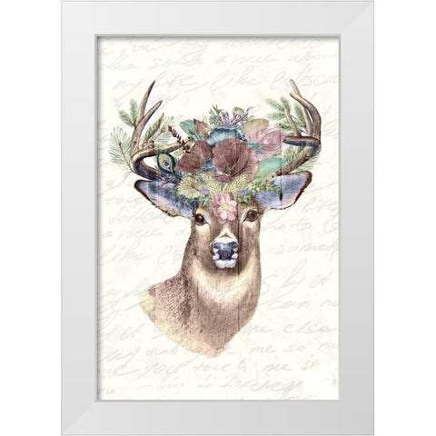 Floral Headband White Modern Wood Framed Art Print by Kimberly, Allen